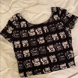 Lucky cat crop top from H&M